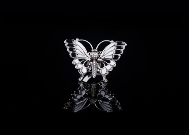 Mother-of-pearl & onyx ring