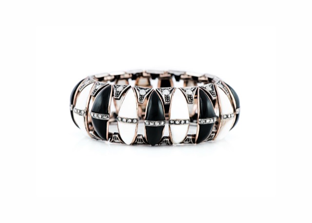 Mother-of-pearl & onyx bracelet