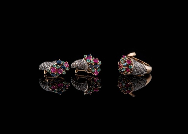 Emerald & ruby ring
