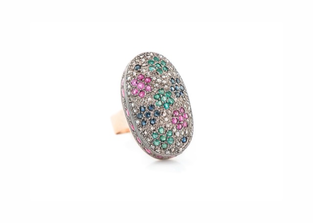 Emerald & ruby ring