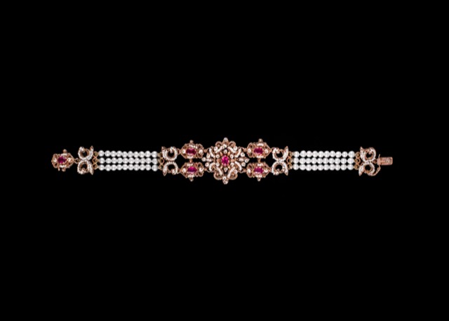 Ruby & pearl bracelet