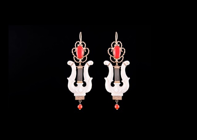 Coral & ivory earrings